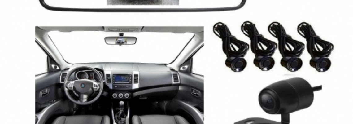 Огледало и камера за паркиране и парктроник за кола АТ 112M 3 в 1