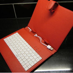 Калъф с клавиатура за таблет 8 инча - USB  - ЧЕРВЕН