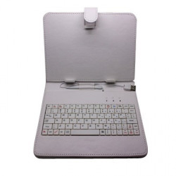 Калъф с клавиатура за таблет 8 инча - USB  - БЯЛ