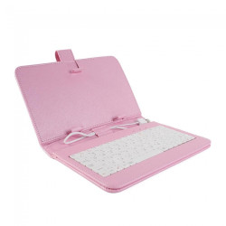 Калъф с клавиатура за таблет 8 инча - USB - РОЗОВ