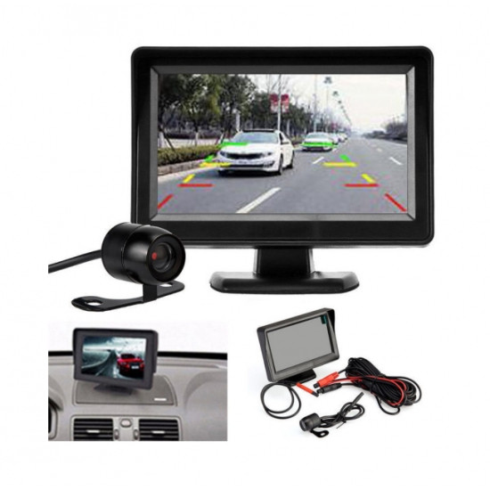 Комплект 4.3 инча монитор + водоустойчива камера за задно виждане