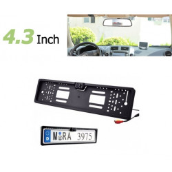 Комплект Огледало с 4.3 инча монитор + КАМЕРА за паркиране в рамка на номера