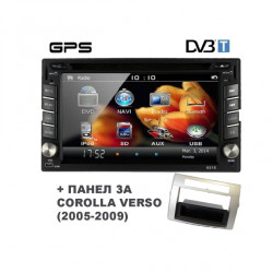 Навигация двоен дин с WinCE, GPS, DVD, TV + ПАНЕЛ ЗА TOYOTA COROLLA VERSO