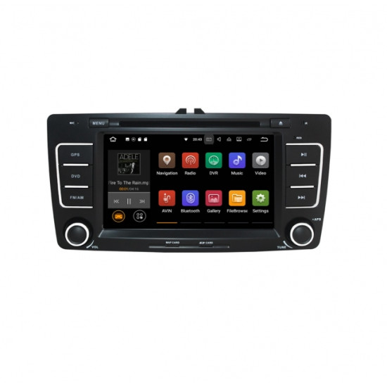 Навигация двоен дин Skoda Octavia с Android 9.0 SK0701A9, GPS, WiFi, DVD, 7 инча