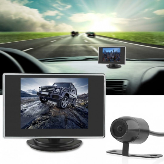 Комплект 4,3 инчов LCD монитор + камера за задно виждане AC-308B
