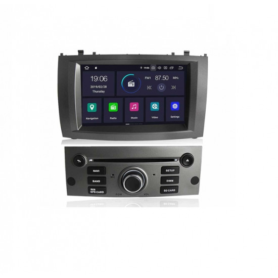 Навигация двоен дин за PEUGEOT 407 (03-10) с Android 9.0 PE8590H GPS, WiFi, DVD, 7 инча
