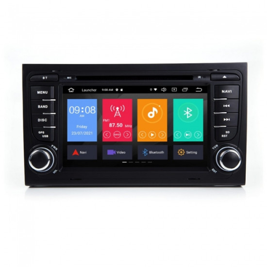 Навигация двоен дин за AUDI A4(02-08) с Android 10 A4471H GPS, WiFi,DVD  7инча
