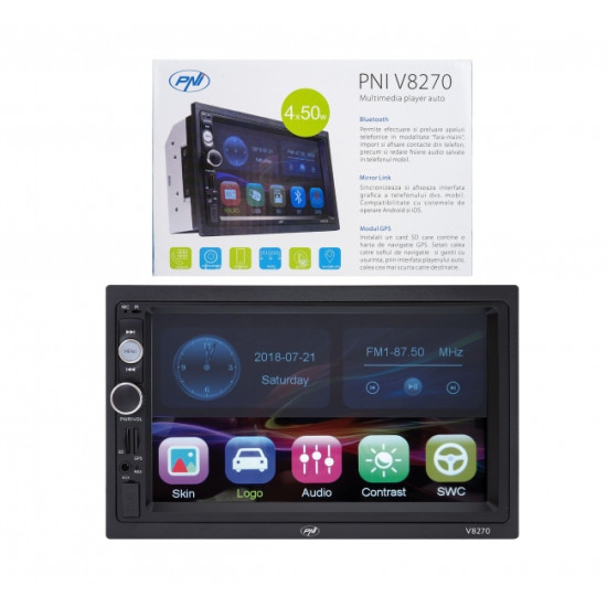 Универсална мултимедийна навигация двоен дин PNI V8270, MP5 GPS, Bluetooth, 7 инча