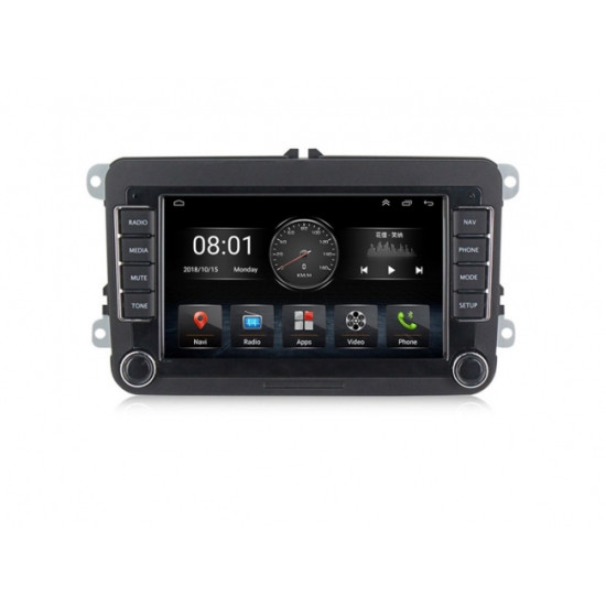 Двоен дин навигация за Passat, Tiguan, Touran (VW0003ZLH) ANDROID 10, 7 инча, Wi-Fi