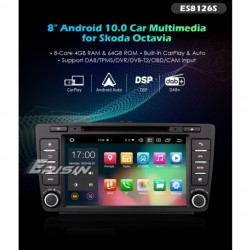 Двоен дин навигация за Skoda Octavia , Yeti, Superb (S8126CH) ANDROID 10, 8 инча, Wi-Fi