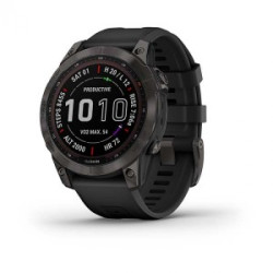 Часовник GARMIN FENIX 7 Sapphire Solar - Carbon Gray DLC Titanium с Black каишка