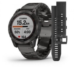GARMIN FENIX 7 Sapphire Solar - Carbon Gray DLC Titanium с Carbon Grey DLC Vented каишка