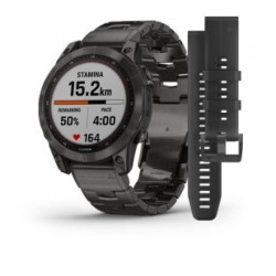 GARMIN FENIX 7 Sapphire Solar - Carbon Gray DLC Titanium с Carbon Grey DLC Vented каишка