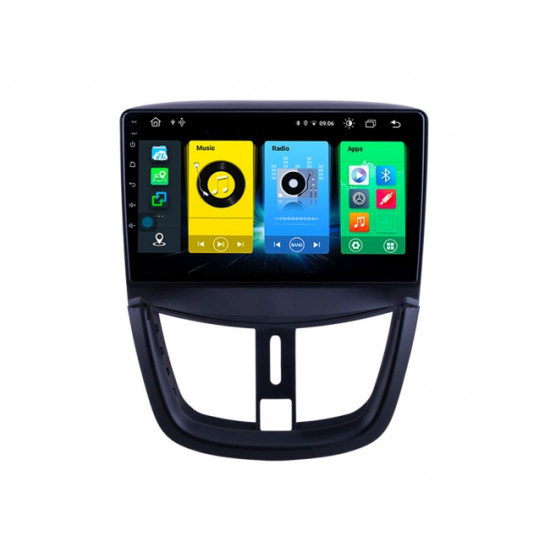 4-ядрена мултимедия за PEUGEOT 207 (06-14) PEF355H 9 инча с Android 12, Wi-fi, GPS