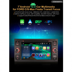Специализирана мултимедия за FORD C-MAX,FUSION, MONDEO ES8566FB 7" с Android 12 WI-FI