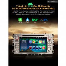 Двоен дин мултимедия за FORD C-MAX,GALAXY, MONDEO ES8509FS 7" Android 12 WI-FI